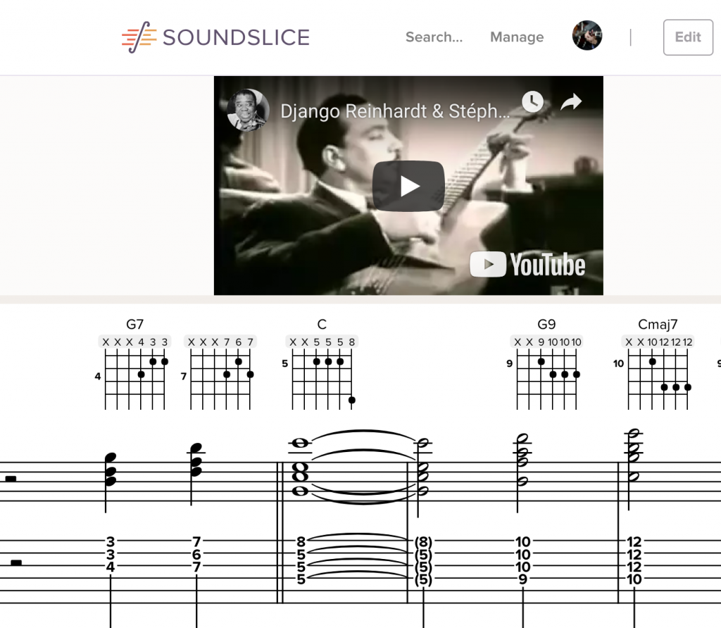 Django Reinhardt - J'attendrai - Guitar transcription - Gilles Rea